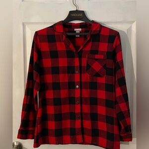 Women’s Red and Black Button Down Pajama Top  in Great Condition. Size XS. $6